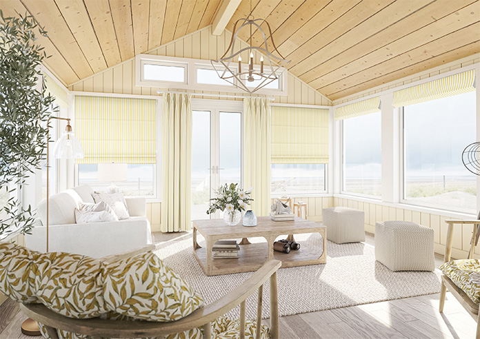 Lace Stripes, Saffron - Made to Measure Curtains - Image 8